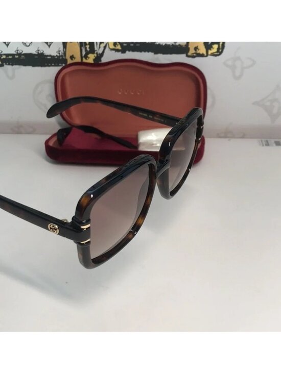 New Authentic Gucci Tortoise Square Sunglasses GG1066S 002 main image 5